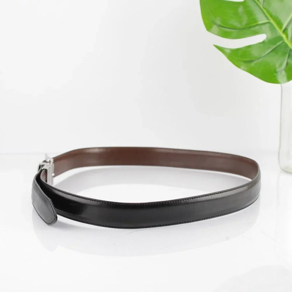 Chaps Mens Dress Belt Size 36 Reversible‎ Black Brown Business Casual 1 1/4 Inch